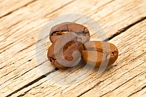 Coffee beans on table - close up shot