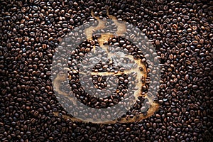 Coffee beans, texture, roasted coffee beans, cup of coffee