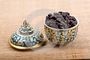 Coffee beans in Thai Ceramic