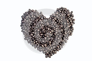 Coffee beans to heart shape