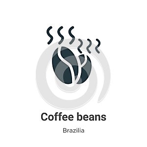 Coffee beans vector icon on white background. Flat vector coffee beans icon symbol sign from modern brazilia collection for mobile photo