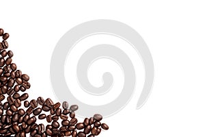 Coffee beans on white background