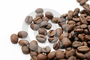 Coffee beans on white background