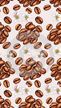 Coffee Beans on White Background