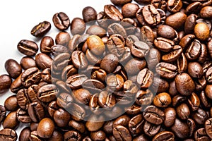 Coffee beans on white photo