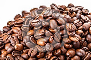 Coffee beans on white photo