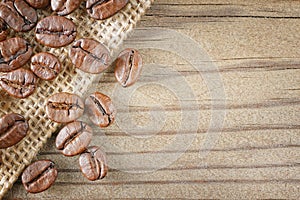 Coffee beans wood