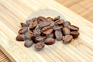 Coffee Beans on Wooden Table