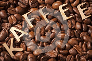 Coffee beans with word Kaffee
