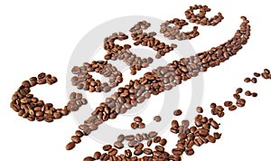 Coffee beans written