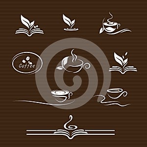 Coffee and book icons