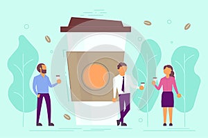 Coffee break concept vector illustration in flat style