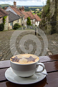 Coffee Break at Gold Hill in Shaftesbury in Dorset
