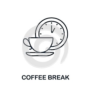 Coffee Break icon. Line style symbol from productivity icon collection. Coffee Break creative element for logo