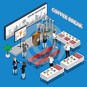 Coffee Break Isometric Composition