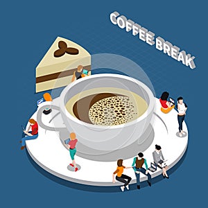 Coffee Break Isometric Composition