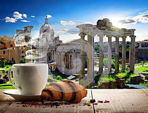 Coffee break in Roman Forum