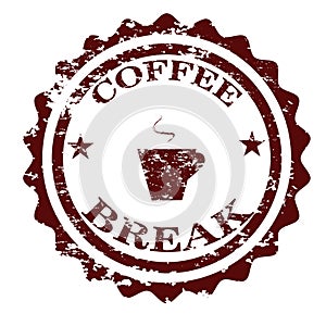 Coffee break stamp vector