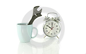 Coffee break during work at ten