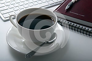 Coffee breakfast at the workplace