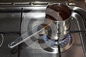 Coffee brewed in cezve
