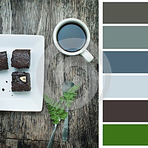 Coffee and brownie, color pallette