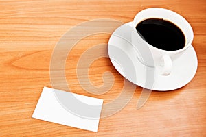 Coffee and business card