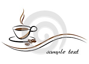 Coffee business logo design, vector illustration