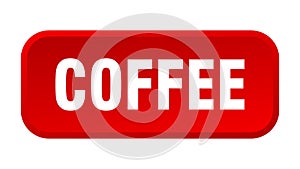 coffee button. coffee square 3d push button.