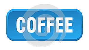coffee button. coffee square 3d push button.