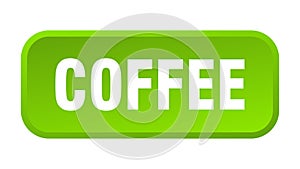 coffee button. coffee square 3d push button.