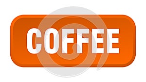coffee button. coffee square 3d push button.