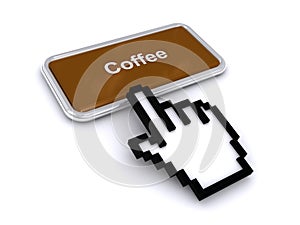 Coffee button on white
