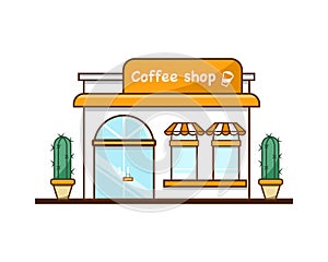 Coffee cafe flat design vector on white background photo