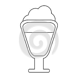 Coffee capuccino cup symbol in black and white