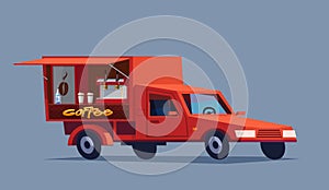 Coffee car. Hot drinks