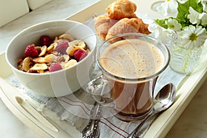 Coffee, cereals and croissants