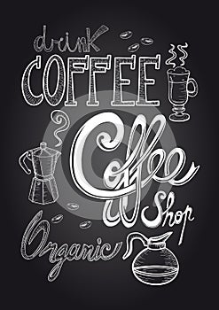 Coffee chalkboard illustration