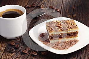 Coffee and chocolate cake