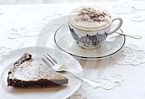 Coffee and chocolate cake