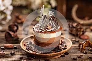 Coffee and chocolate cake