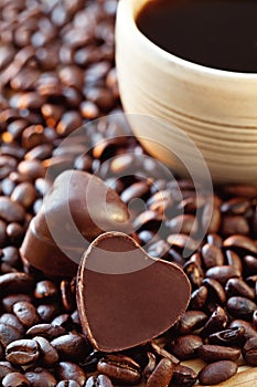 Coffee and chocolate candy .