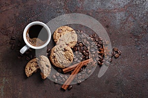 Coffee and chocolate cookies