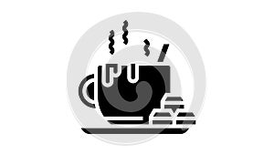 coffee chocolate glyph icon animation