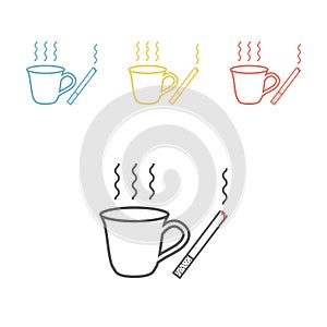 Coffee and Cigarettes. Vector icon for web graphic.