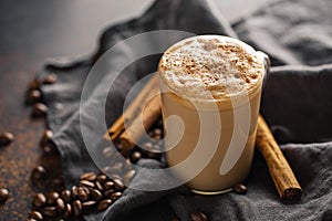 Coffee cinnammon drink with milk