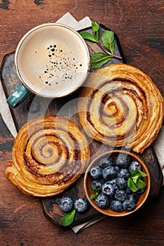 Coffee and cinnamon rolls