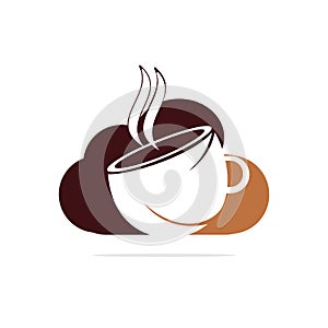 Coffee Cloud Logo Icon Design.