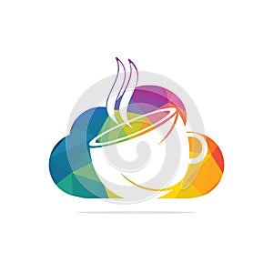 Coffee Cloud Logo Icon Design.