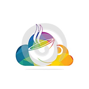 Coffee Cloud Logo Icon Design.